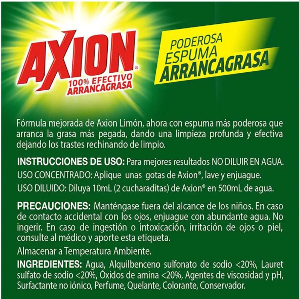 JABON LIQ. LAVATRASTES AXION 900 ML.